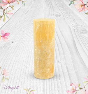 Svíčka Válec 2 (17 cm) – Žlutá / Horký zázvor / Motýlek